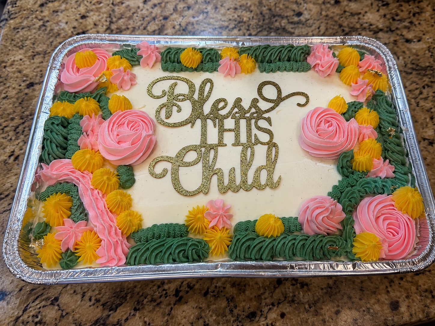 How I Made a Baby Dedication Sheet Cake for My Niece