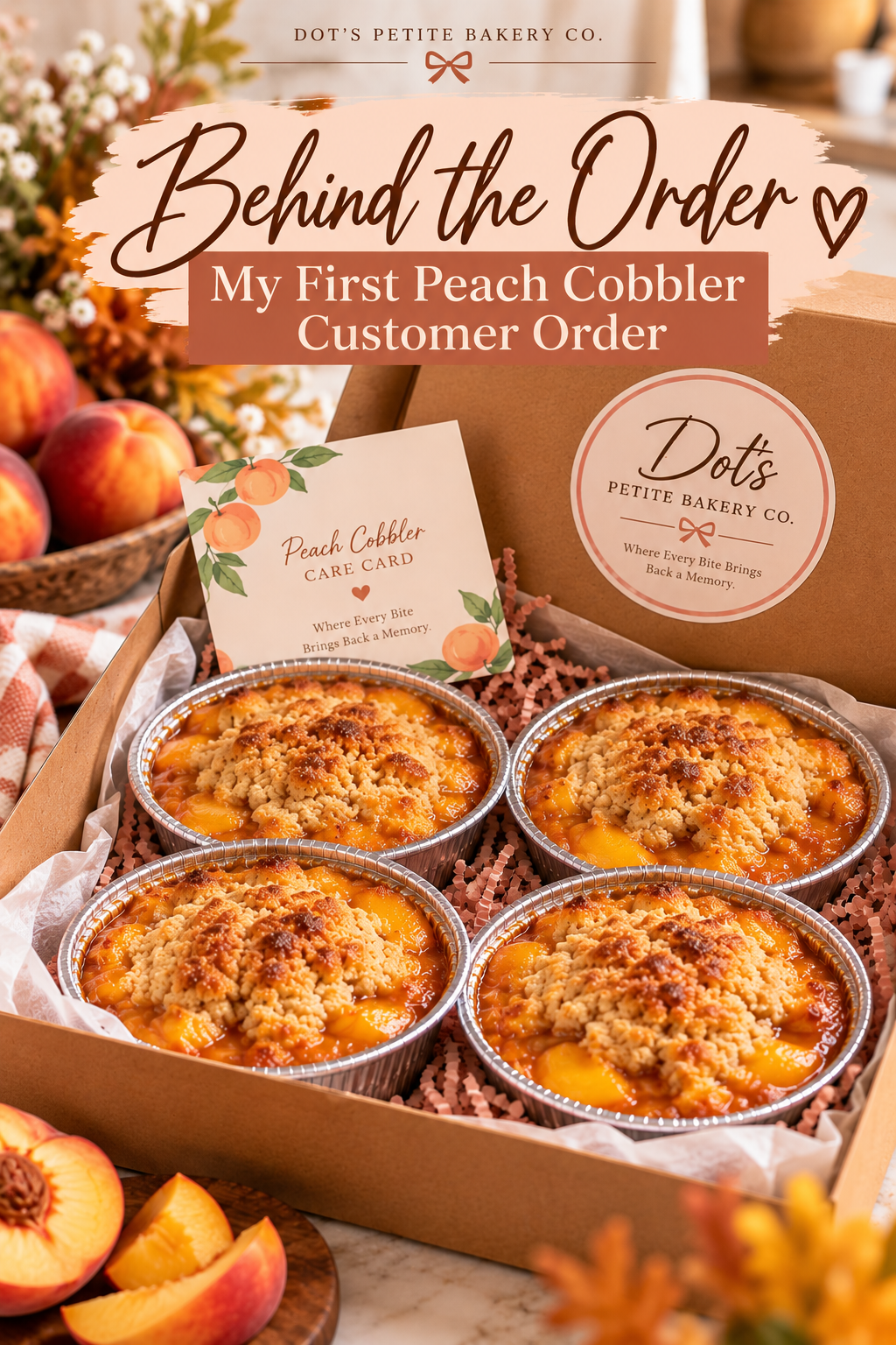 Behind the Order: Making My First Peach Cobbler Customer Order